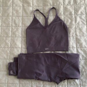 SET active leggings and sports bra XS storm
